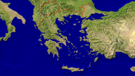 Griechenland Satellit + Grenzen 1280x720